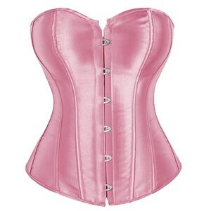 ✨ Pink Satin Lingerie Corset & G-String Set ✨
